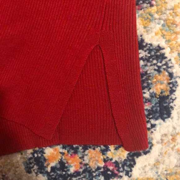 Uniqlo ribbed knit dress sweater red S - Picture 4 of 8